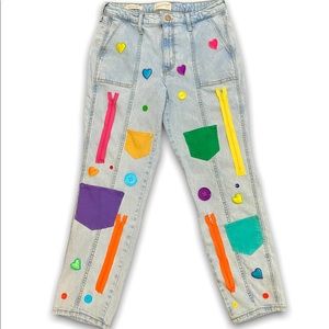 Custom colorful denim jeans